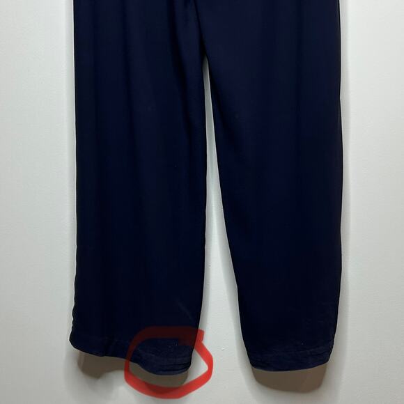 Eileen Fisher 100% Silk Navy Blue Flowy Pants Size S Minimalist - Picture 9 of 10